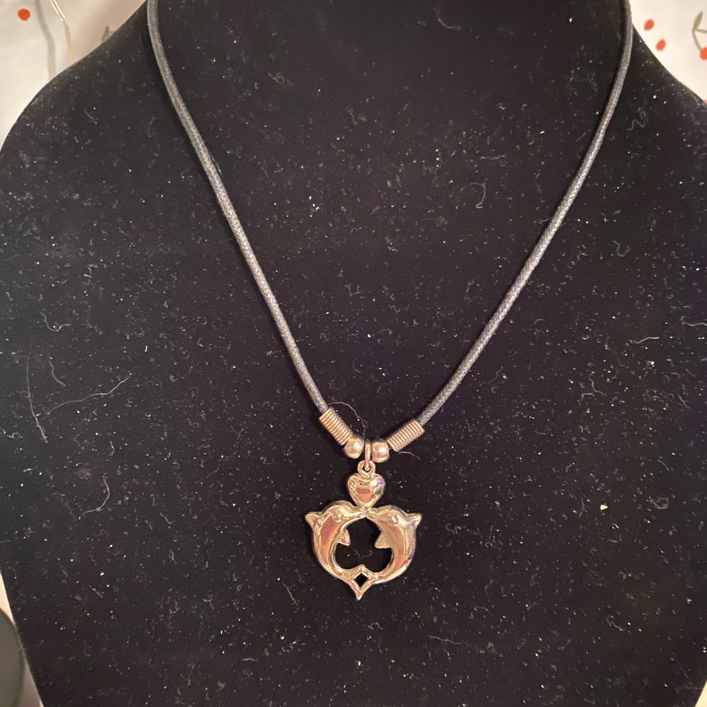 Double dolphin necklace